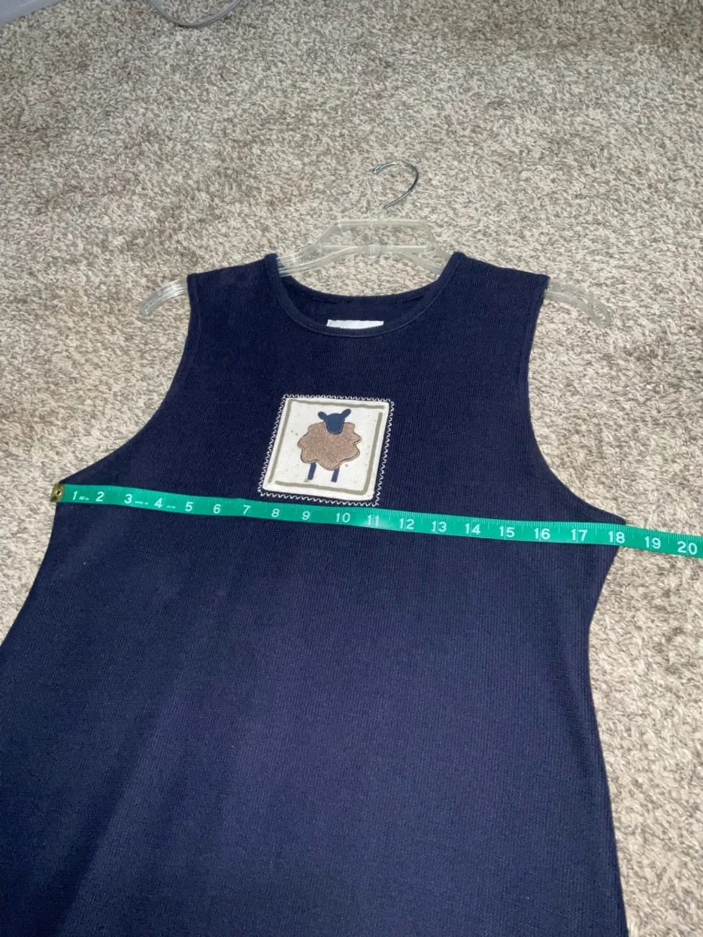 Vintage Christopher & Banks Navy and Cream Tank Dress set. Med Jacket Large Dres - Picture 11 of 14
